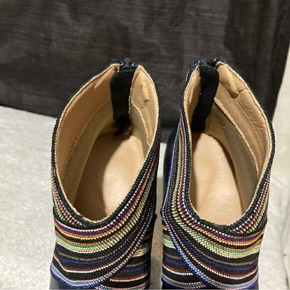 Women Comfy Pointed Toe Zipper Chunky High Heel Boots size 38/US 7.5 - Picture 14 of 15